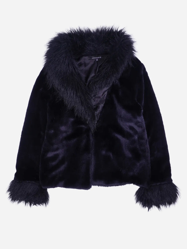 Vintage Felljacke Schwarz (S)