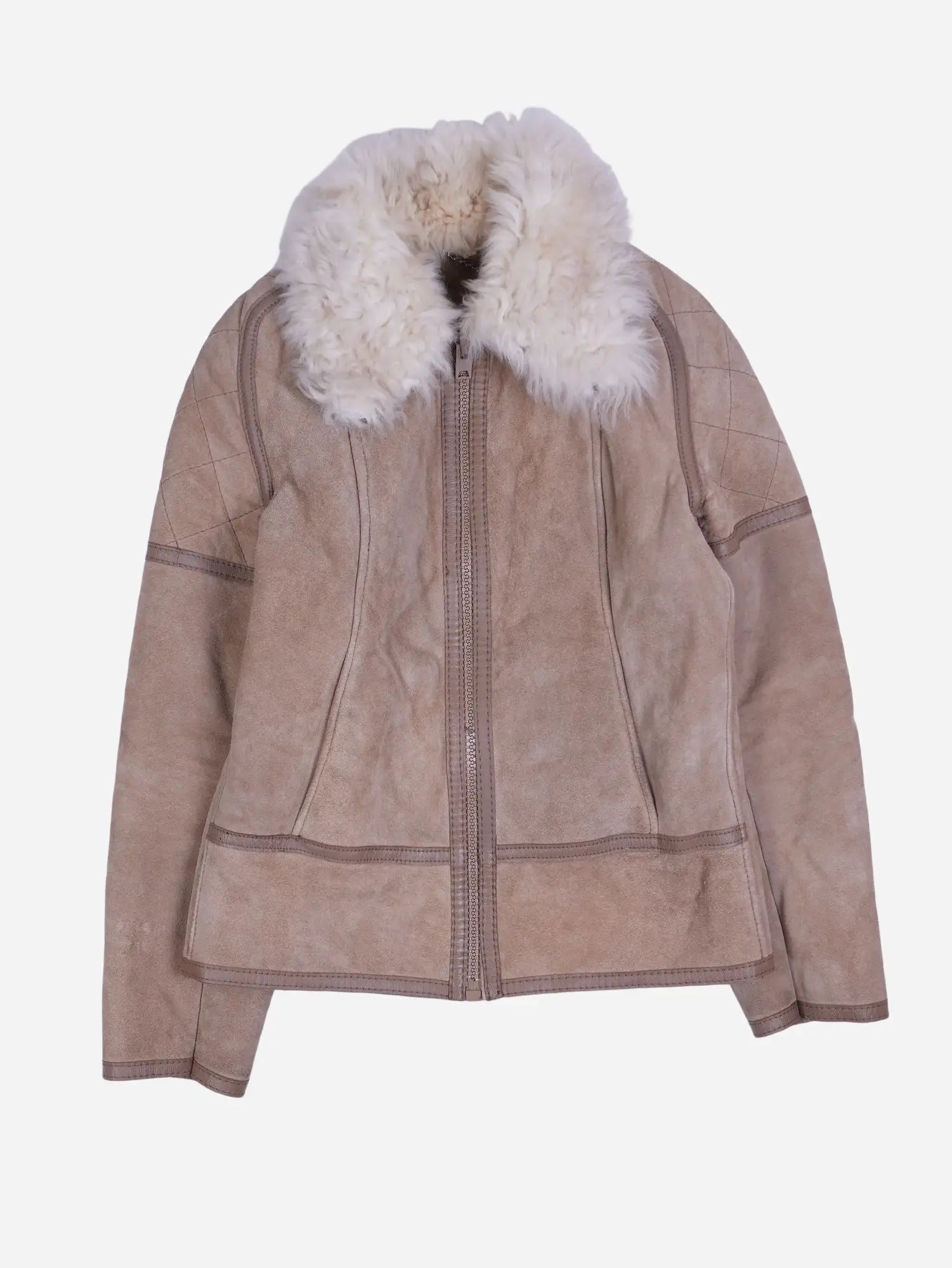 Vintage Lederjacke Beige