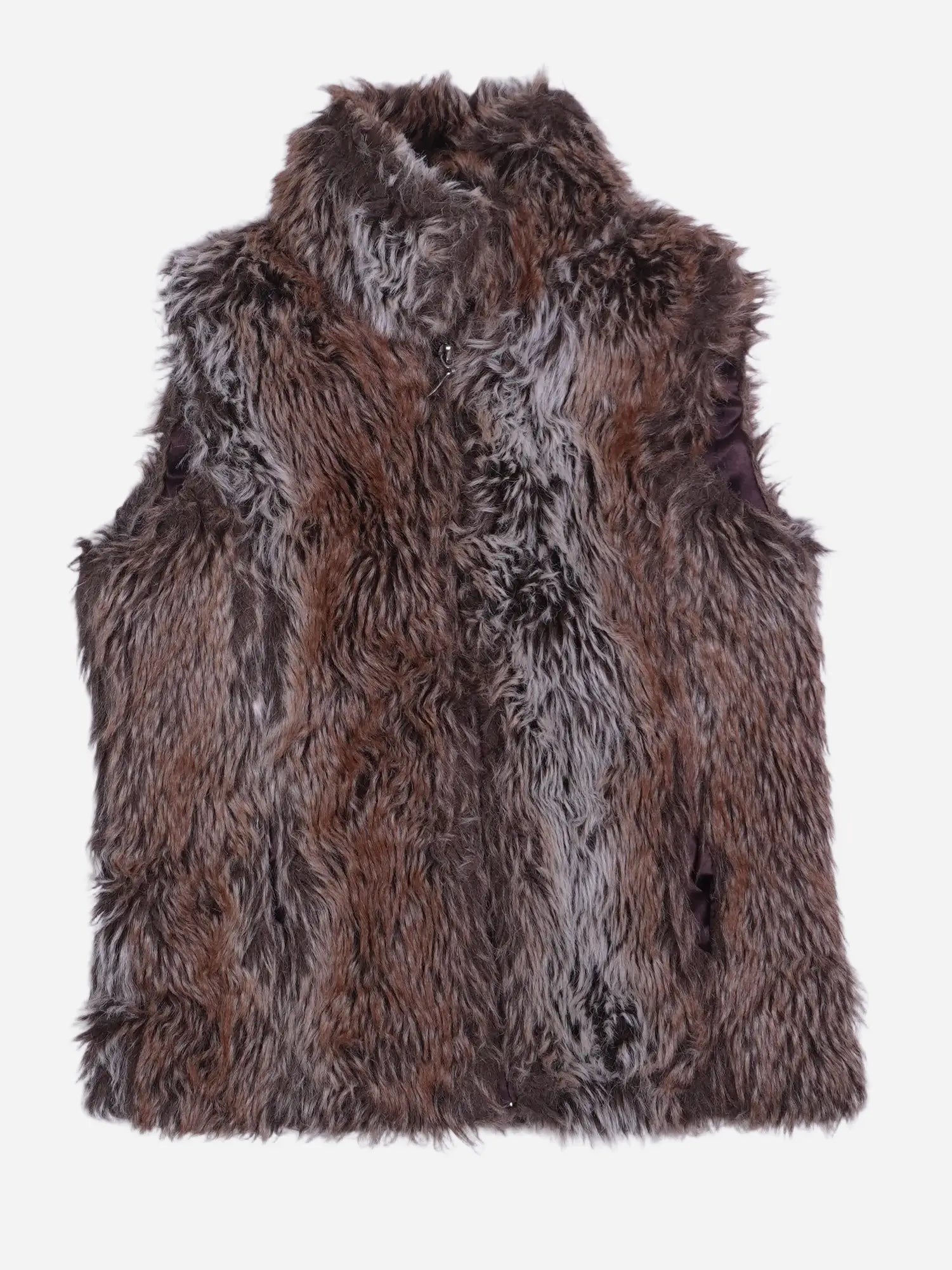 Vintage Weste Braun-grau Meliert