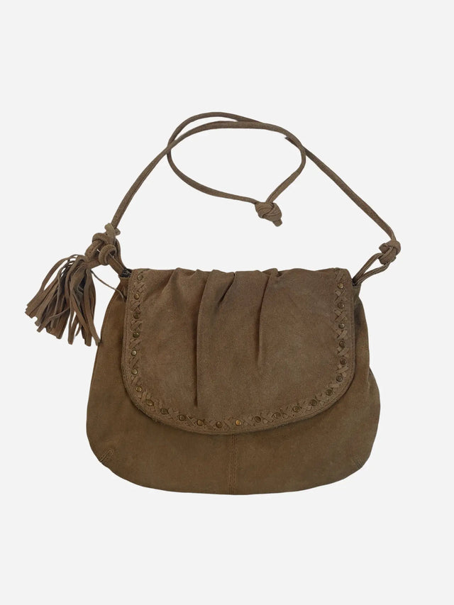 Veloursleder Boho Tasche Braun Y2k
