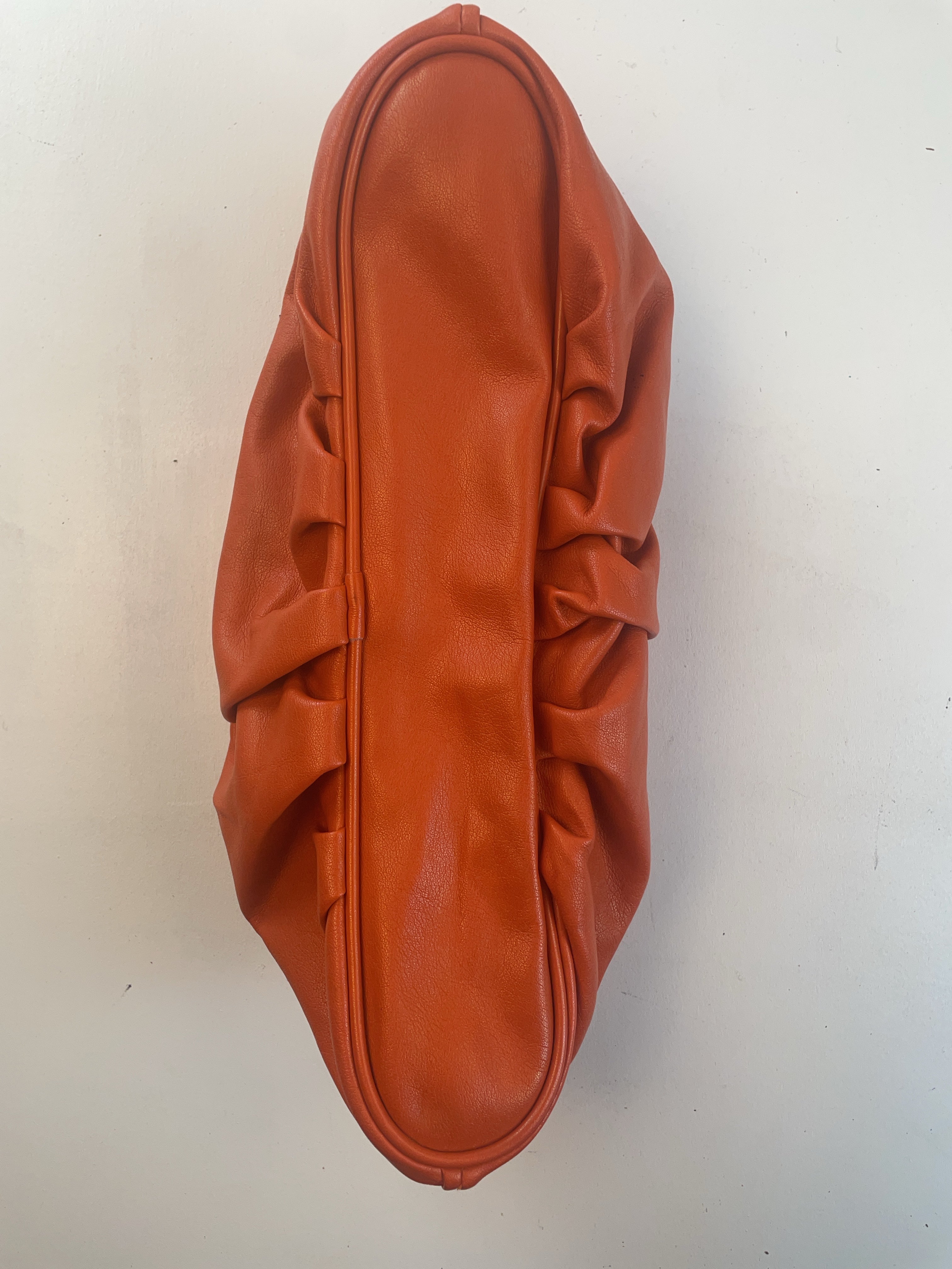 Gerafft Baguette Tasche Orange Y2k