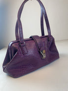 Kroko Schulter Tasche Lila Y2k