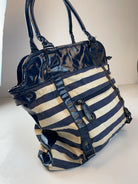 Streifen Shopper Tasche Marineblau Y2k