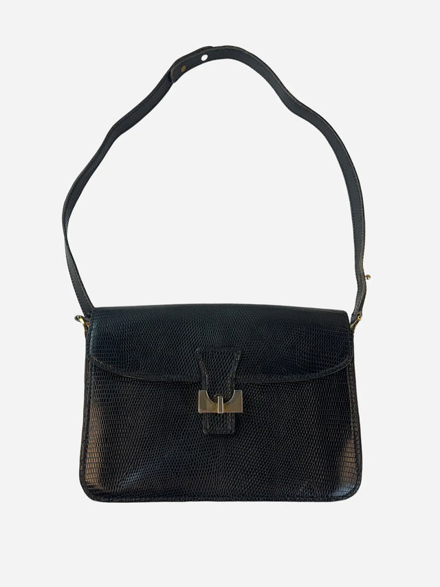 80s Schulter Tasche Schwarz