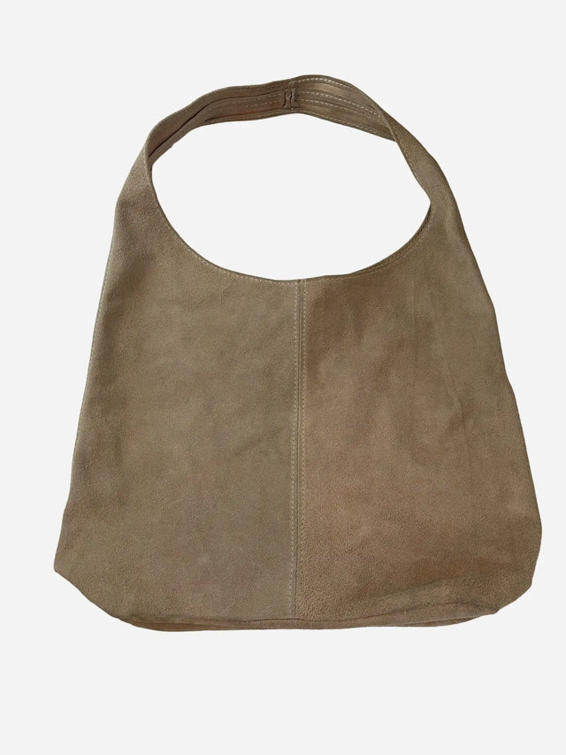 Wildleder Y2K Hobo Tasche Beige