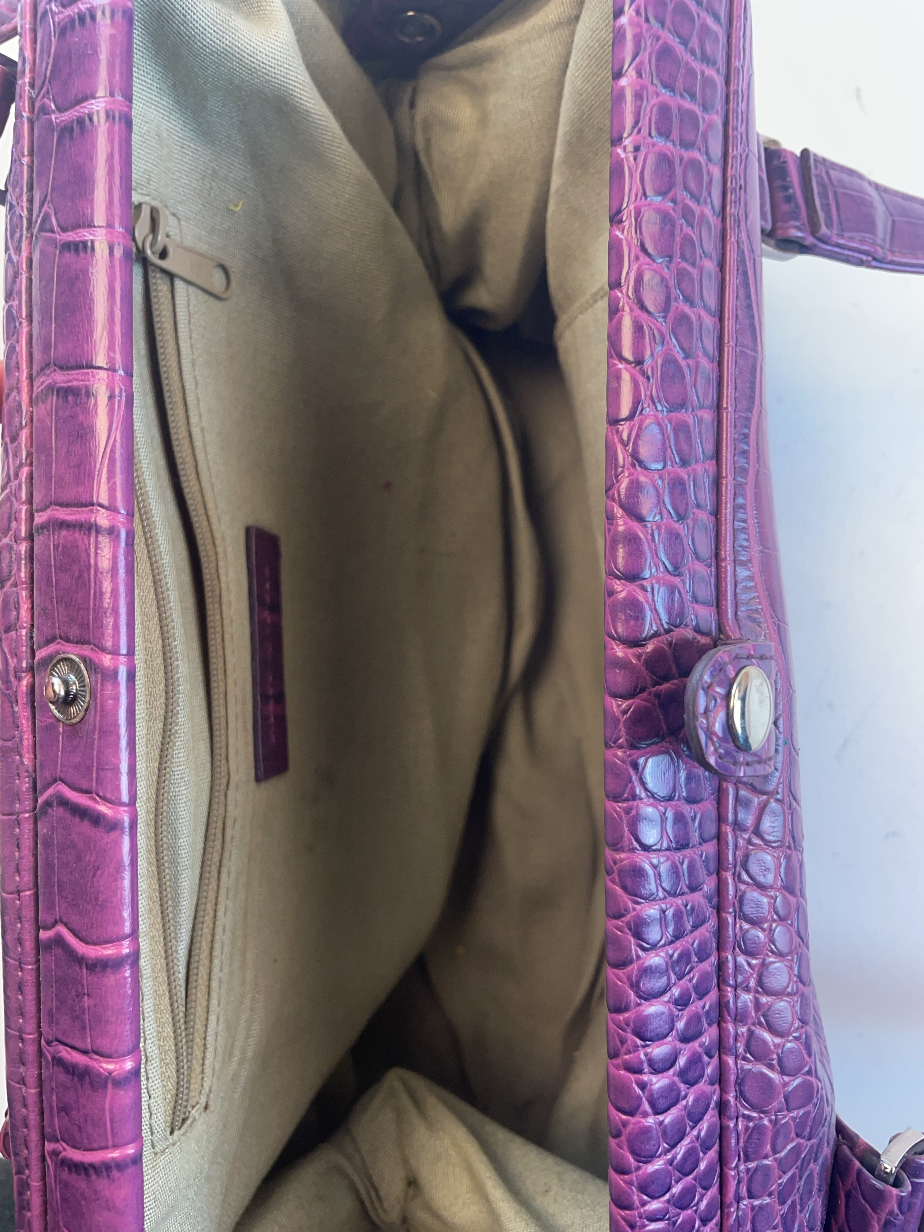 Kroko Schulter Tasche Lila Y2k