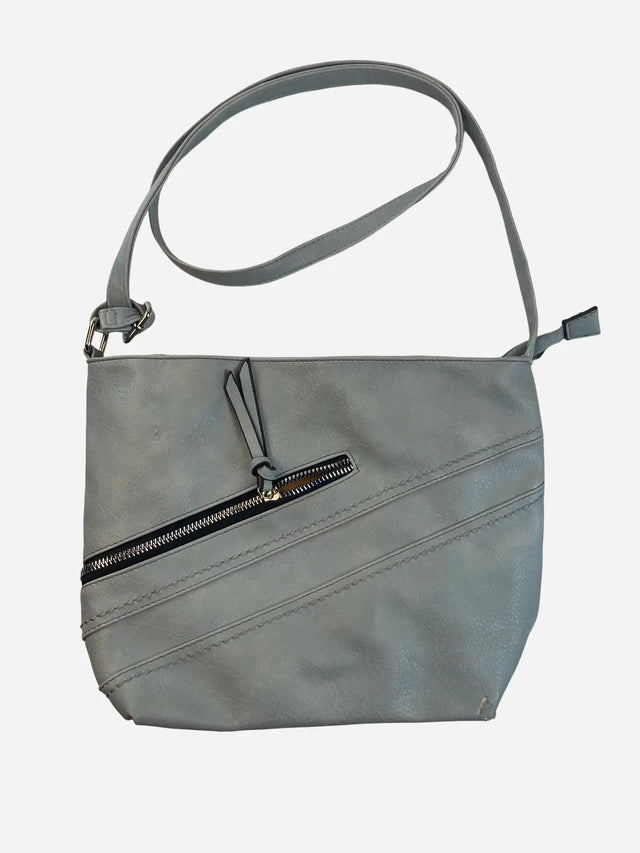 Kunstleder Schulter Tasche Blau Y2k