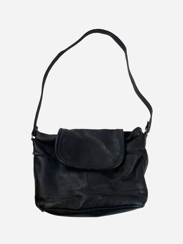 Leder Schulter Tasche Schwarz Y2k