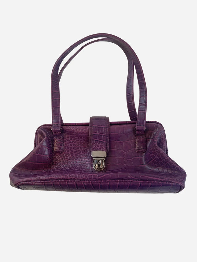 Kroko Schulter Tasche Lila Y2k