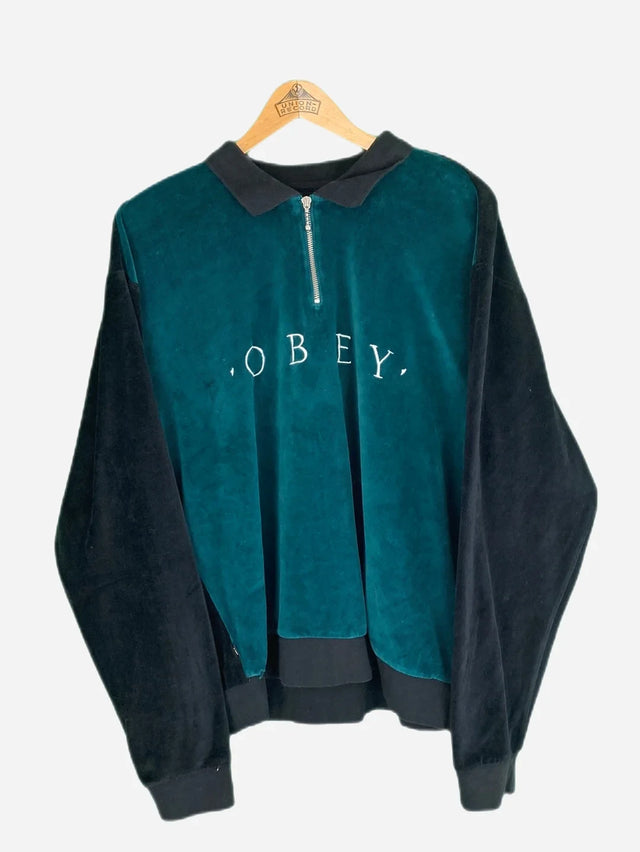 Obey Samt Halfzip Sweater (L)