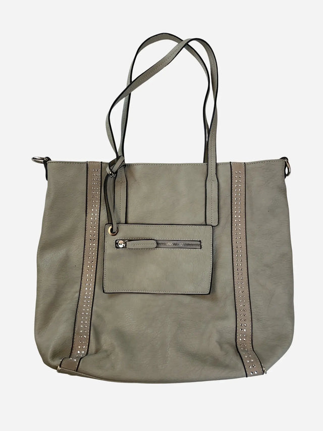 Nietenstuds Shopper Tasche Grau Y2k