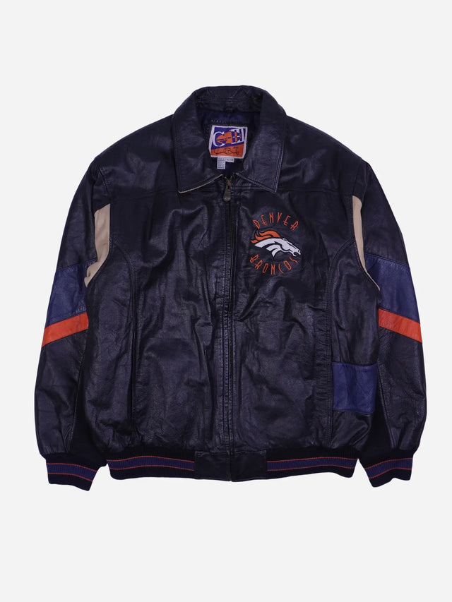 Vintage Denver Bronchos MLB Lederjacke (XL)