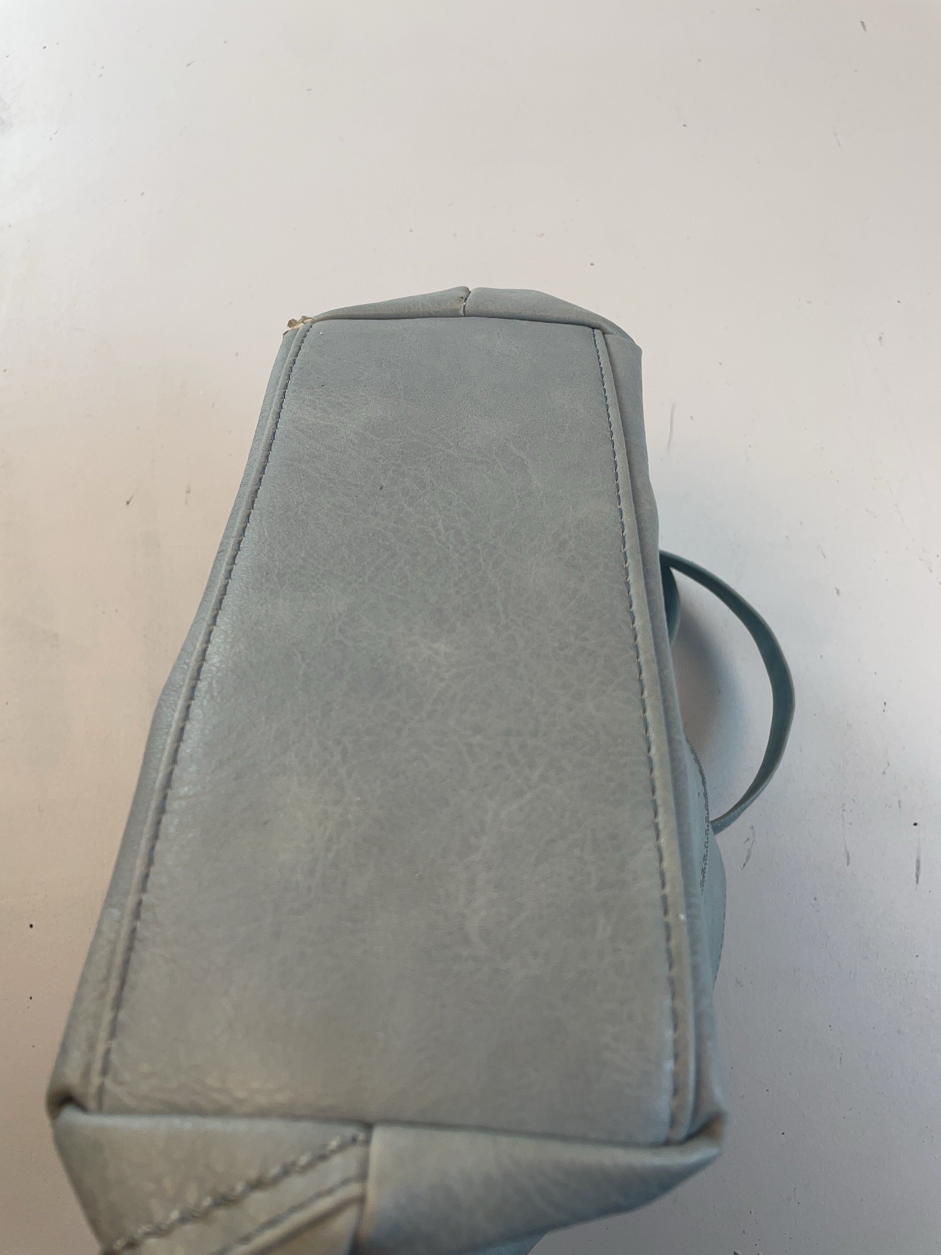 Kunstleder Schulter Tasche Blau Y2k