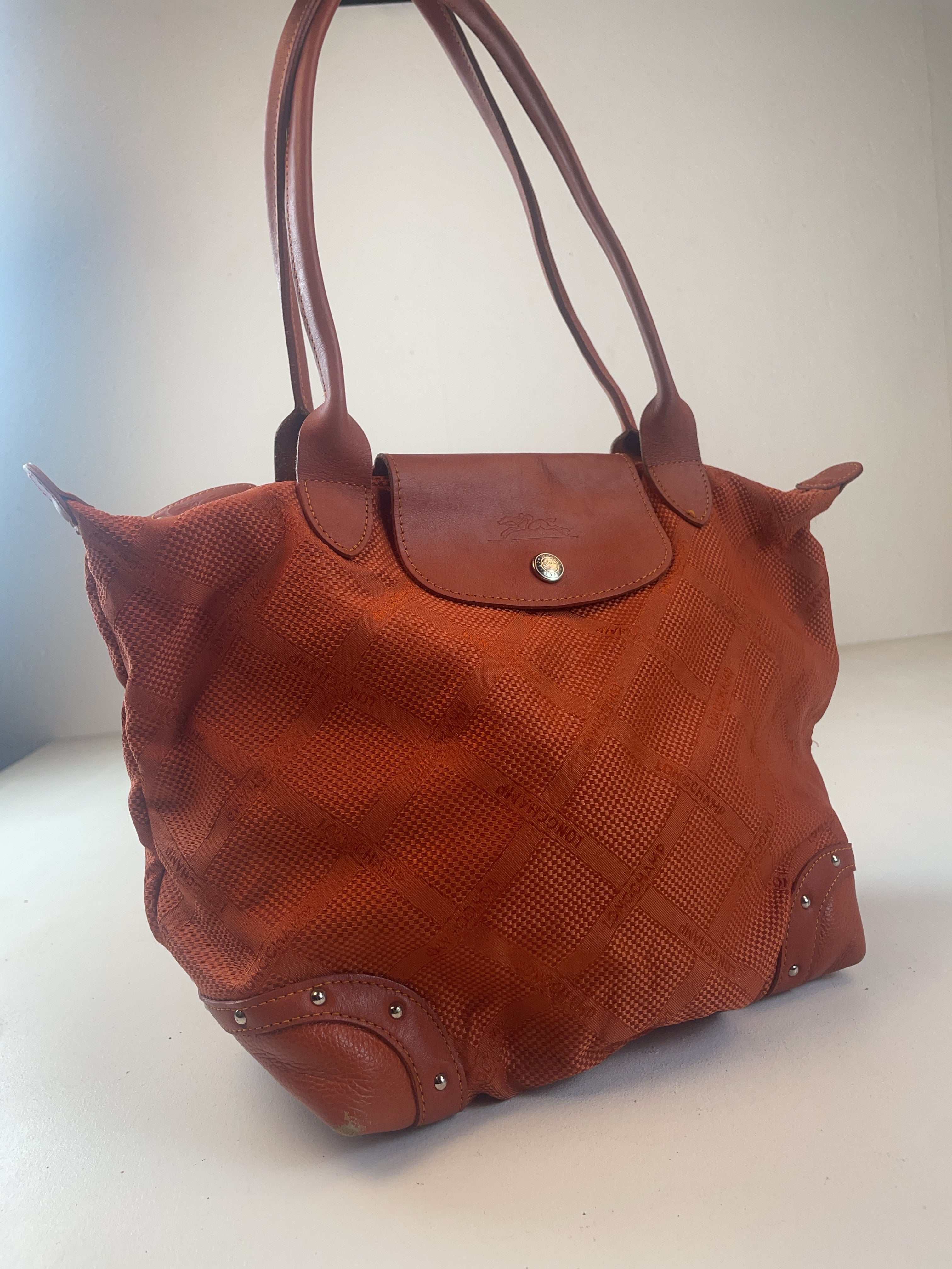 Longchamp Shopper Tasche Orange Y2k