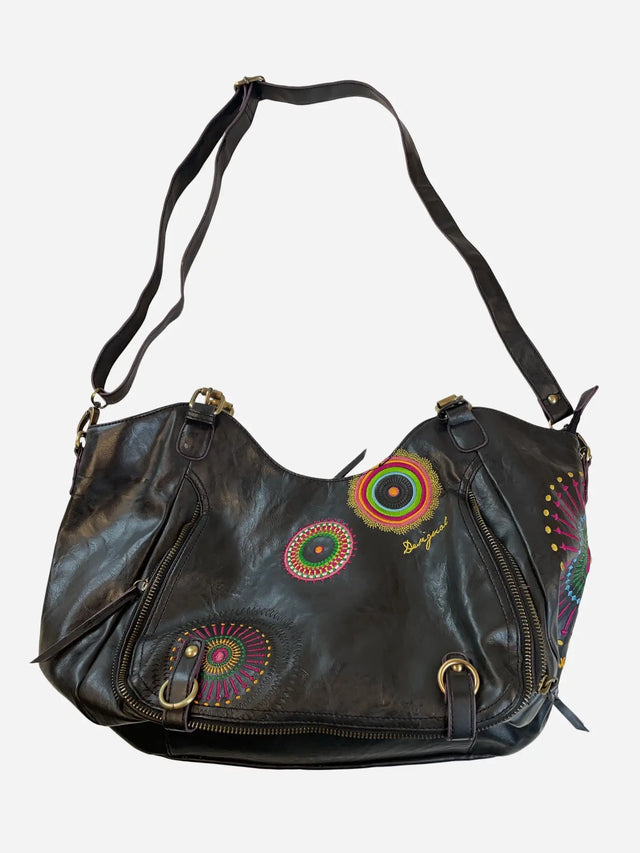 Desigual Schulter Tasche Schwarz Y2k
