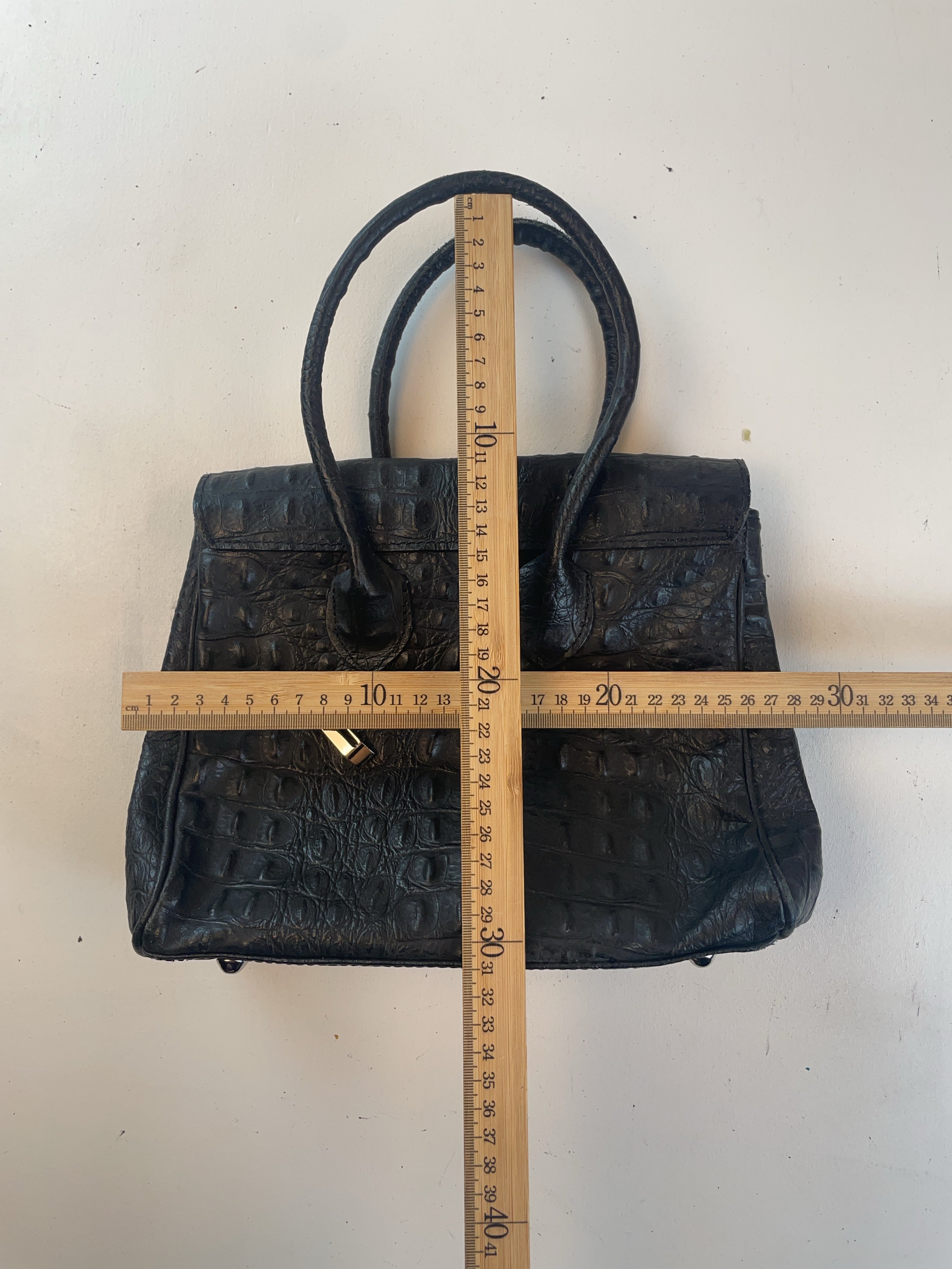 Kroko Handheld Tasche Schwarz Y2k