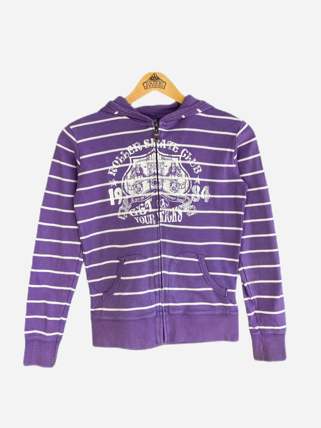 Purple Striped There Zip-Hoodie (XS)