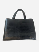 Kroko-prägung Shopper Tasche Schwarz Y2k