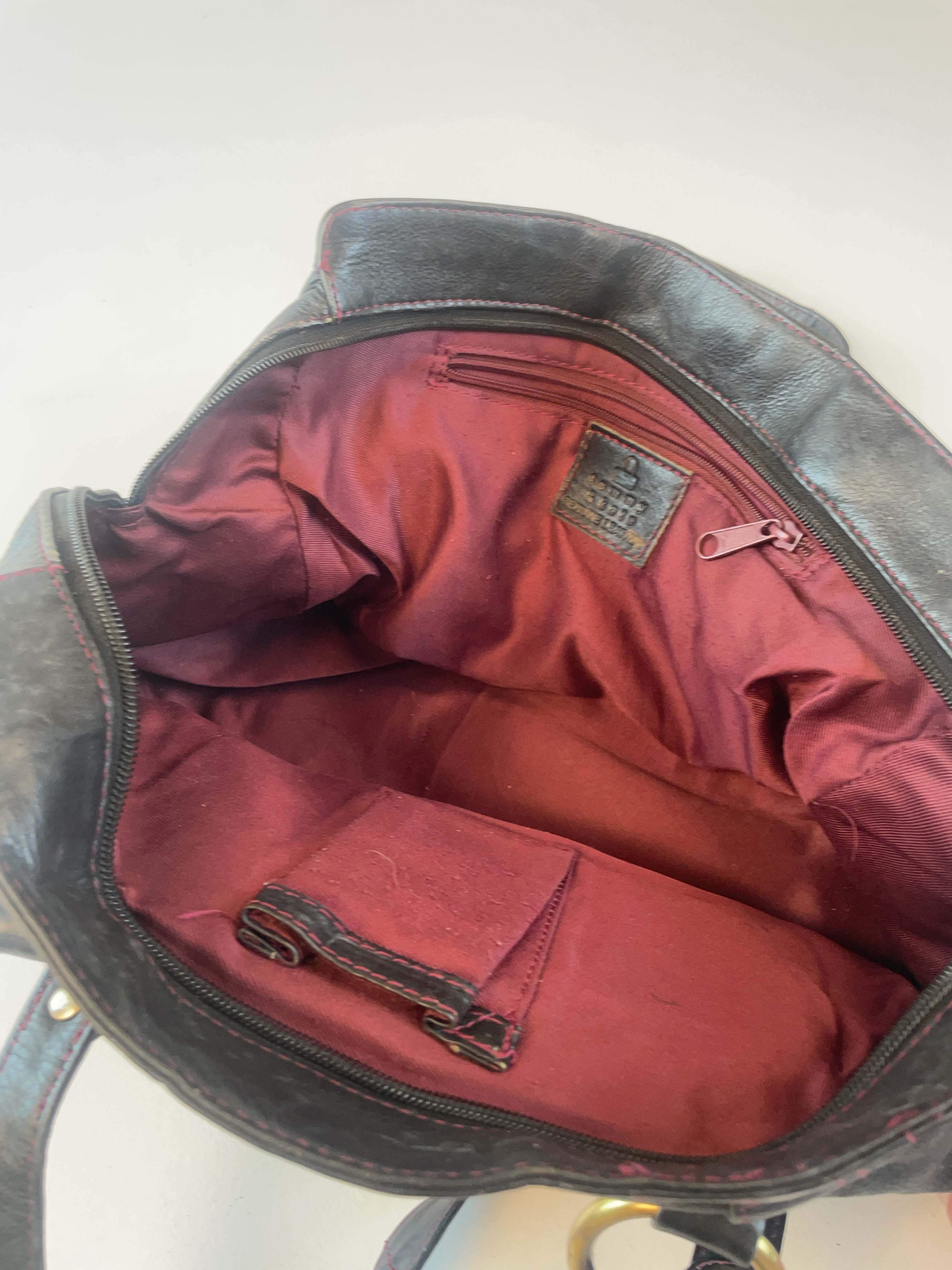 Leder Schulter Tasche Schwarz Y2k