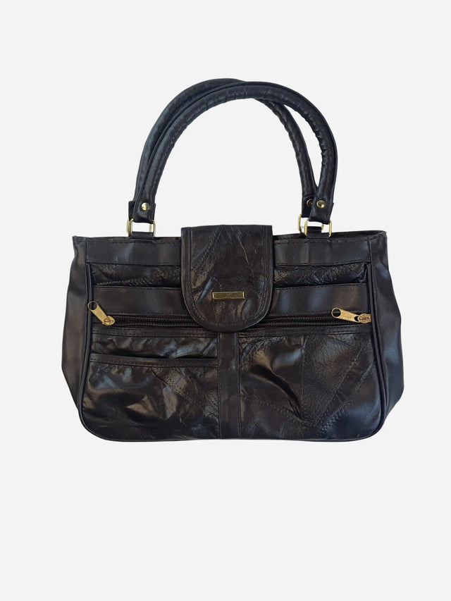 Patchwork Shoulder Tasche Braun Y2k