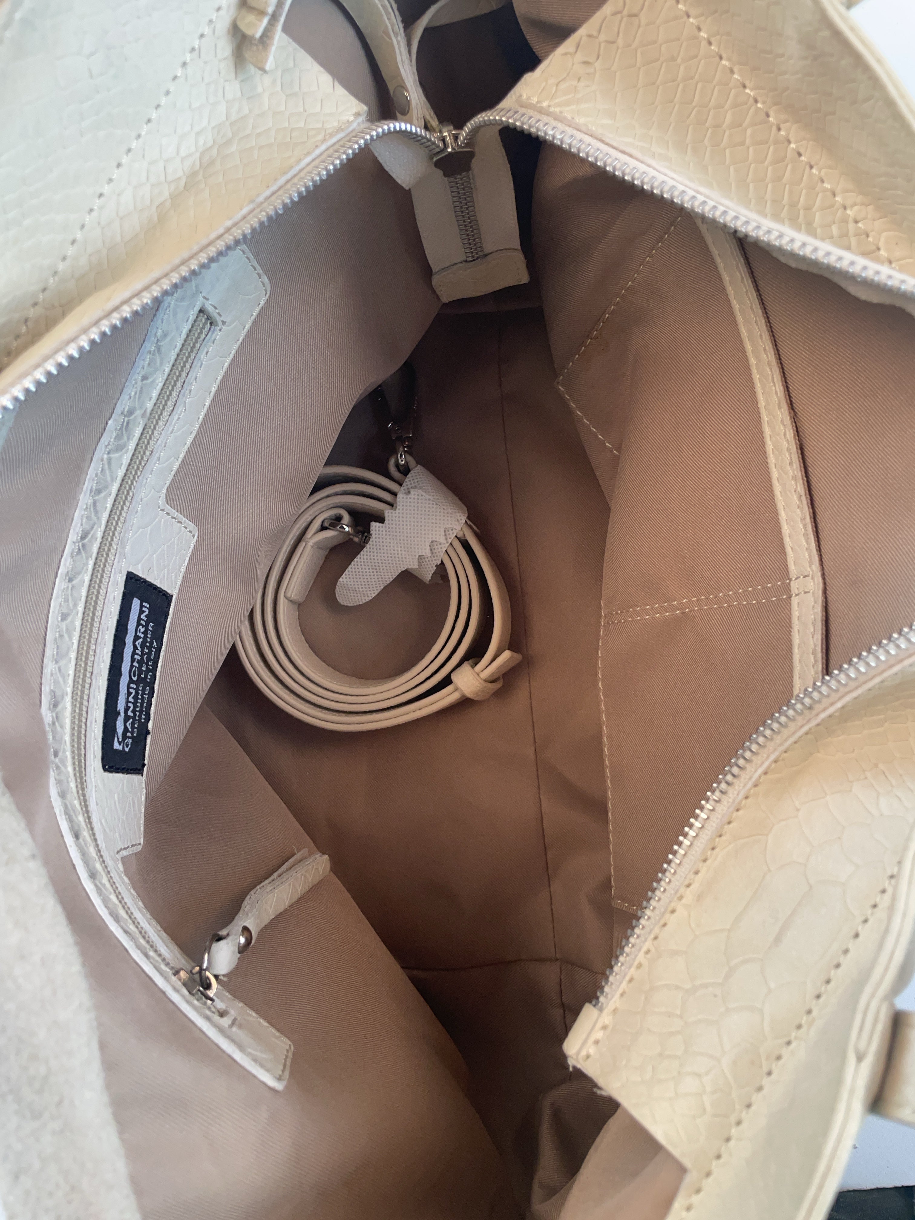 Schlangenoptik Shopper Tasche Weiß Y2k