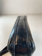 Kroko Schulter Tasche Schwarz Y2k