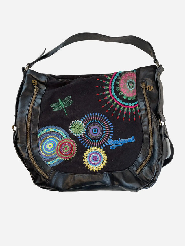 Desigual Schulter Tasche Schwarz Y2k