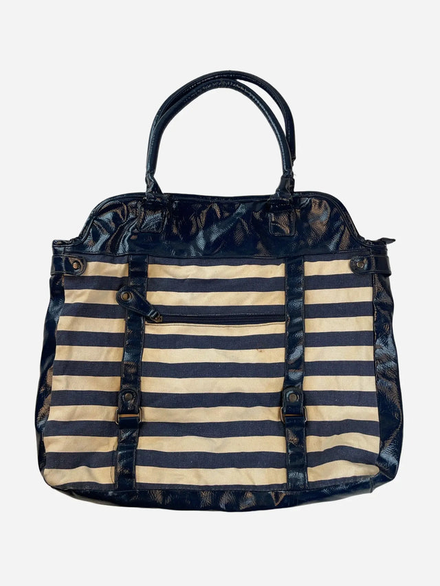 Streifen Shopper Tasche Marineblau Y2k