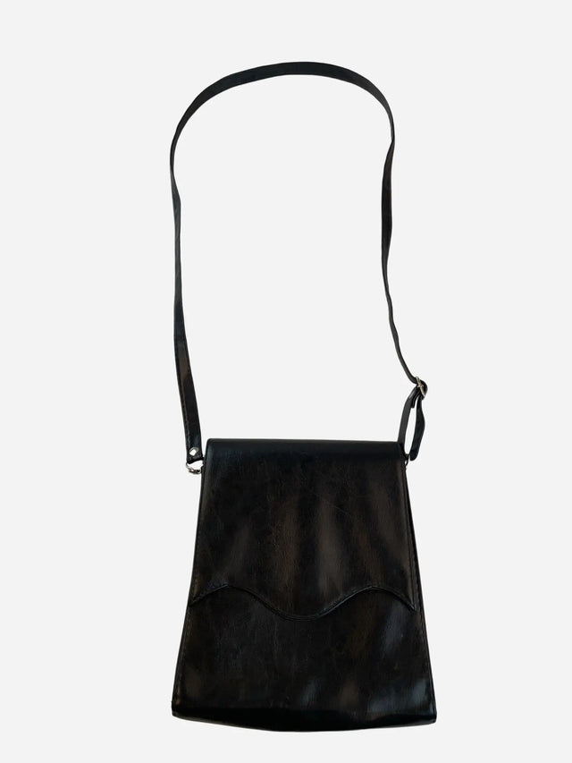Kunstleder Schulter Tasche Schwarz Y2k
