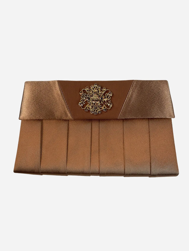 Satin Clutch Tasche Bronze Y2k