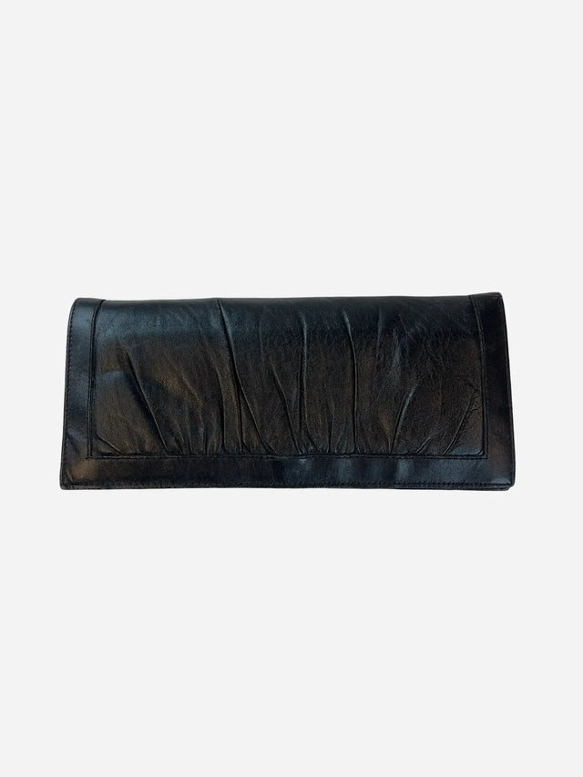 Leder Clutch Tasche Schwarz 80s