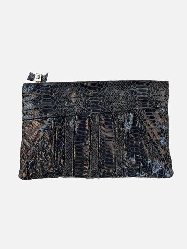 Reptiloptik Clutch Tasche Schwarz Y2k
