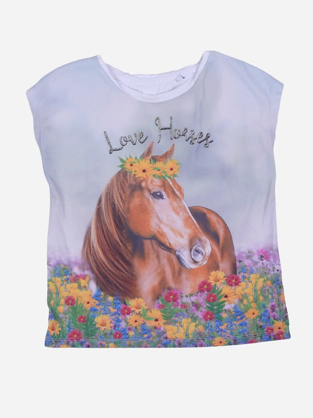 Vintage Pferde Baby Tee T-Shirt (S)