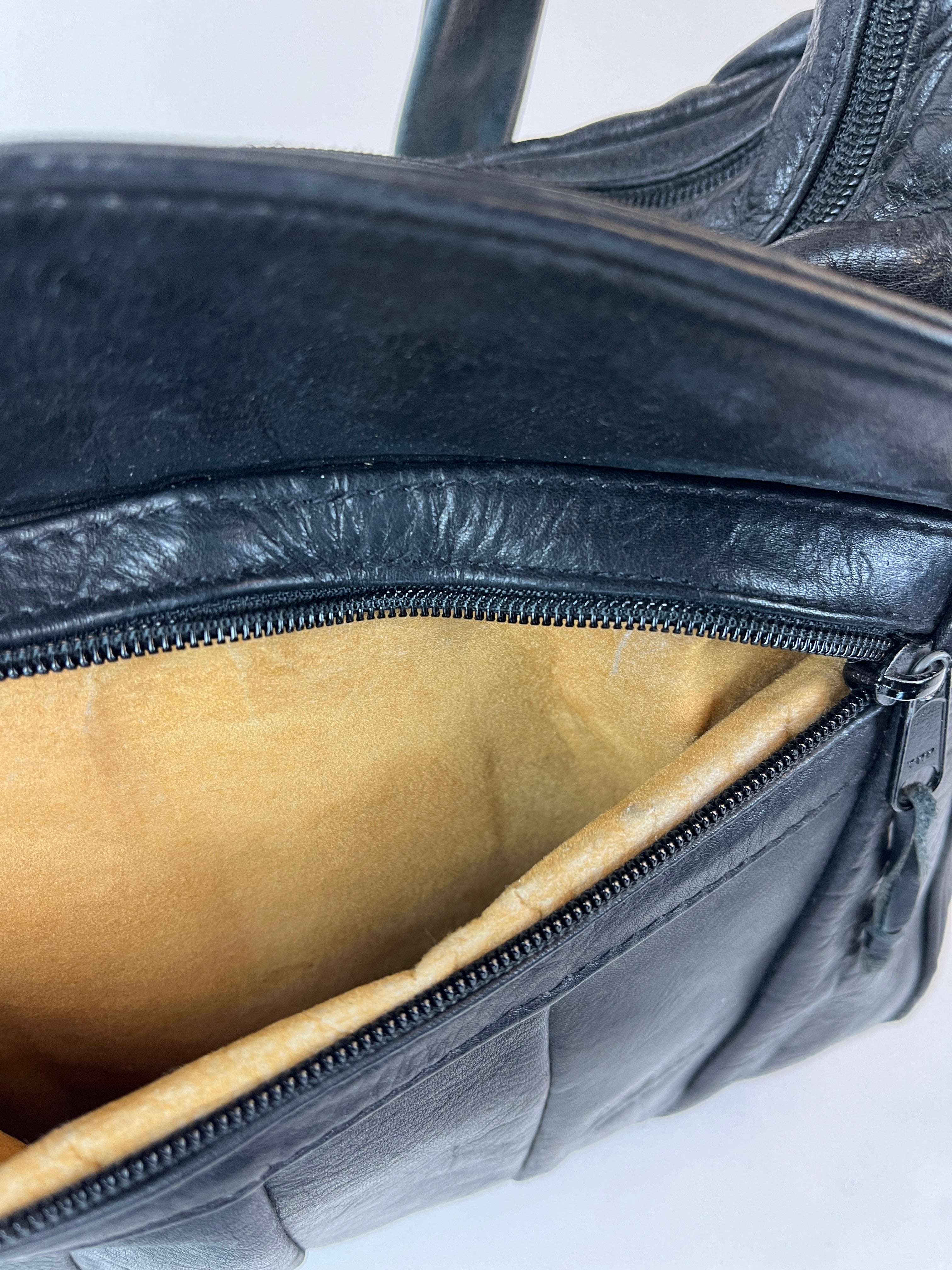 Vintage Leder Tasche Schwarz