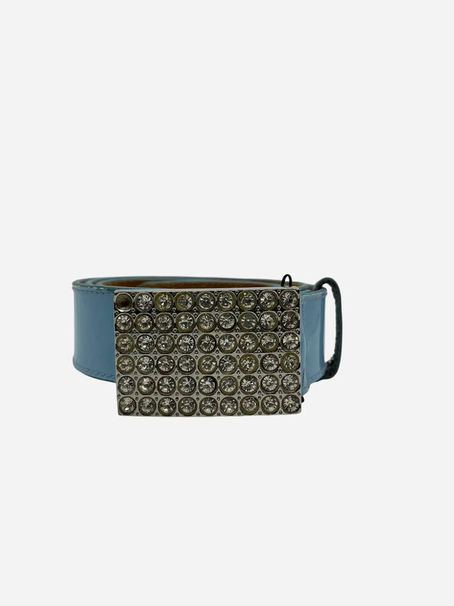 Vintage Y2K Strass Gürtel Blau