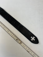 Vintage Totenkopf Leder Gürtel Schwarz