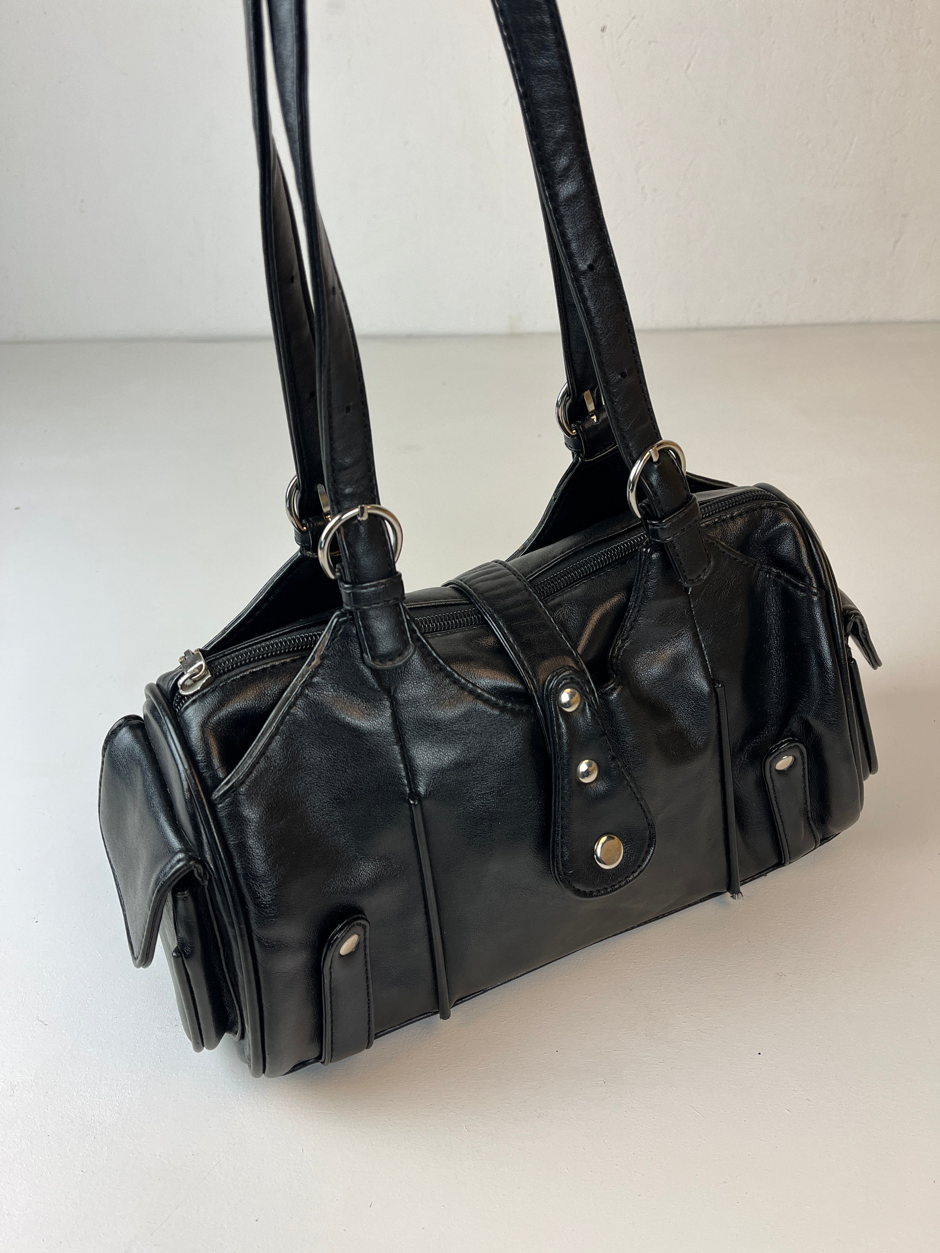 Vintage Leder Tasche Schwarz