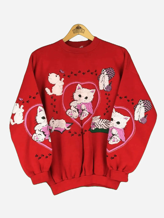 Cute Cat 80s Sweater (M)