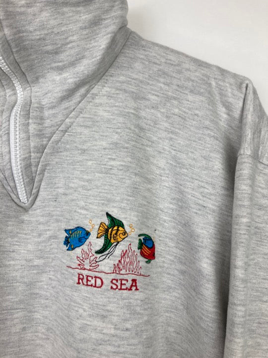 “Red Sea” half-zip sweater (S)