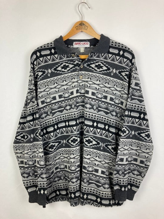 Berto Lucci button sweater (M)