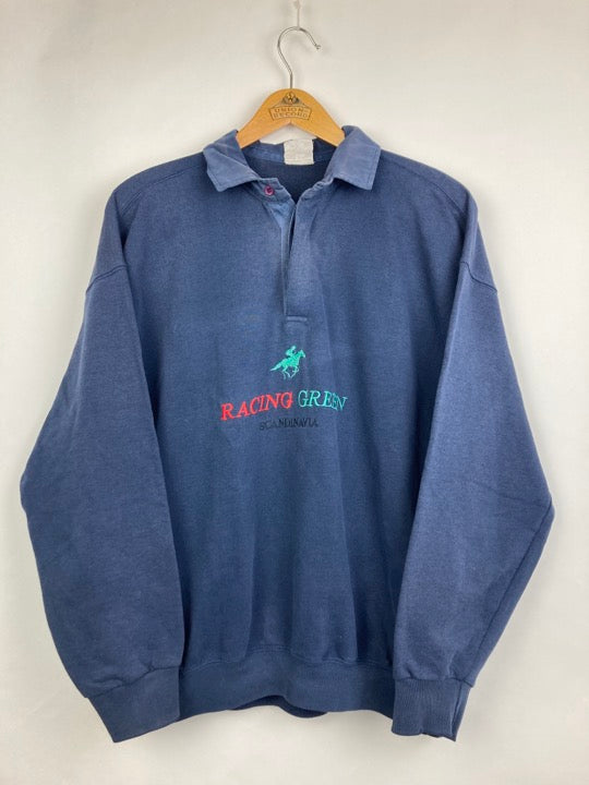 “Racing Scandinavia” button sweater (M)